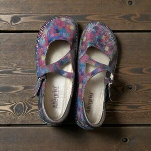 Alegria Shoes Colorful Leather Mary Janes Size 39